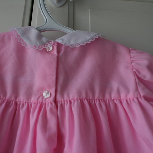 Pink vintage baby girl dress pinafore 12 months - Picture 10 of 16